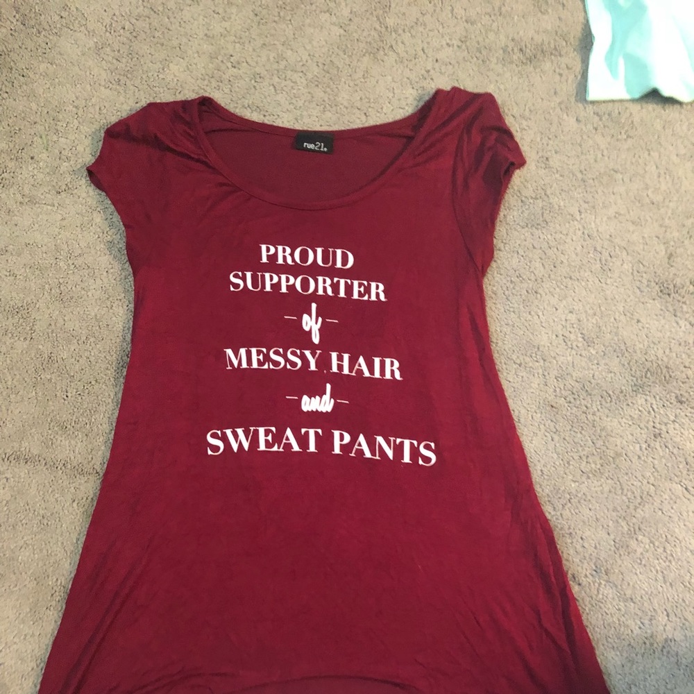 Red “proud supporter” shirt